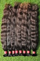 Cheveux humains indiens bruts ondulés naturels de 28 pouces, brun clair, Remy, à tresser, sans trame, à pointe simple, doux, naturels, pointes épaisses, extensions