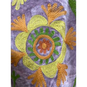 <b>Women's</b> Purple <b>Velvet</b> <b>Jacket</b> Mandarin Collar Floral Embroidery Prairie Chic Autumn Coat Handmade Suzani <b>Velvet</b> <b>Jacket</b> - Product Image 3