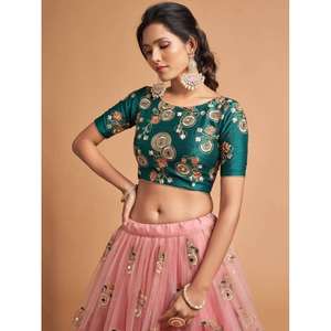 Incroyable filet brodé de fil de pêche pour mariage Lehenga Choli - Product Image 2
