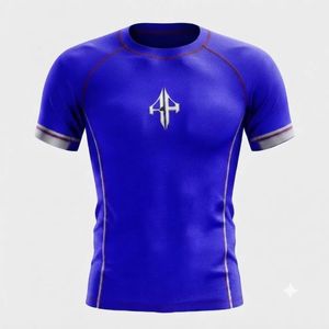 Camiseta Nueva de Calidad con Impresión por Transferencia de Calor para Adultos, Rashguard Personalizado de MMA en Material Spandex/Poliéster con Logotipo Blanco - Product Image 2