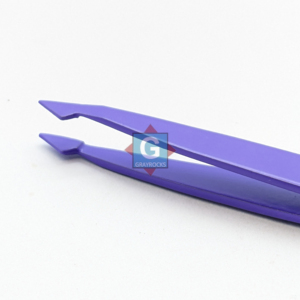 Pince à épiler pour sourcils en acier inoxydable violet pour extensions de cils et soin des sourcils - Product Image 2