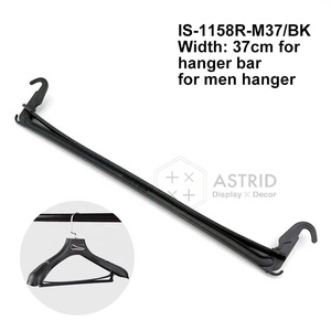 Astrid 40CM Custom Logo PP <b>Black</b> Plastic Flexible Injection High Quality Durable Clothes Hanger for Wardrobe Fashion Store - Product Image 6