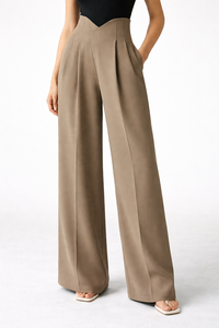 Pantalones Anchos de Lino para Mujer, Estampado Floral, Cintura Alta, Casuales, de Playa, Tipo Palazzo, Tela Ligera y Transpirable - Product Image 2