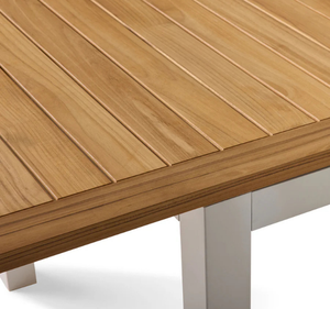 Mesa de Comedor Exterior de Madera de Teca Sólida Moderna de Primera Calidad con Tablero de Listones, Diseño Plegable, Estructura de Madera Resistente para Uso en Hoteles y Villas - Product Image 5