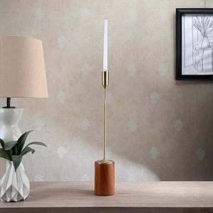 Portavelas de Madera Maciza Hecho a Mano, Portavelas Geométrico Moderno, Decoración de Mesa para el Hogar - Product Image 2