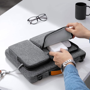 Bolsos para portátil de color gris claro para hombres y mujeres, resistentes a los arañazos, cómodos y duraderos, con almohadilla para el hombro, respetuosos con la piel, para hombres y mujeres - Product Image 4