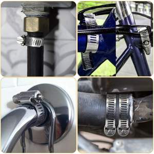 Juego de 60 Abrazaderas de Tubo Ajustables de Acero Inoxidable con Engranaje de Gusano para Mecánica Automotriz y Plomería, Surtido de Abrazaderas para Mangueras - Product Image 6