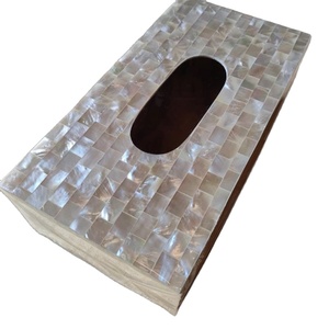 Mother Pearl Tissue Paper Box Customized Size Best Seller <b>MOP</b> Tissue Box Handmade Handicraft Bone Inlay Luxury <b>Wall</b>-Mounted - Product Image 1