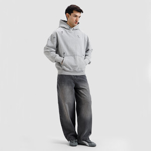 Sweat à capuche décontracté pour homme en molleton 100 % coton, imprimé par transfert thermique, avec poche, style hip-hop, tissu respirant, vente en gros - Product Image 3