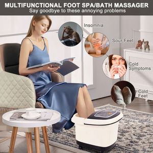Bain de pieds chauffant avec massage par vibration, réglage de la température et de la durée, produit de massage des pieds - Product Image 3