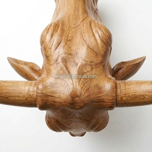 Décoration murale moderne en bois 3D faite à la main en forme de tête d'animal pour la maison avec motif nature morte élégant Décor Nouvel An Asiatique - Product Image 3