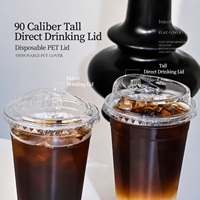 Couvre-boisson personnalisé en PET transparent de qualité alimentaire, écologique et jetable, résistant, pour café glacé et boissons froides