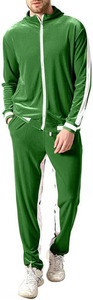 Conjunto Deportivo de Terciopelo Verde Kelly Vibrante para Hombre: Conjunto de Dos Piezas de Lujo para Deporte y Estilo Urbano - Product Image 4