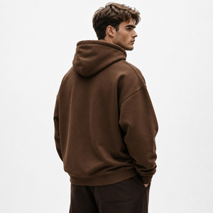 Sweat à capuche brodé à épaules tombantes pour homme, en molleton de coton épais, style décontracté, pour l'hiver, 480 GSM - Product Image 4