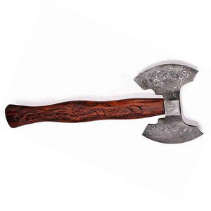 Hacha de doble cabeza de acero de Damasco, herramienta de acero estampado de calidad profesional para equipo de exterior y para compradores de regalos - Product Image 6