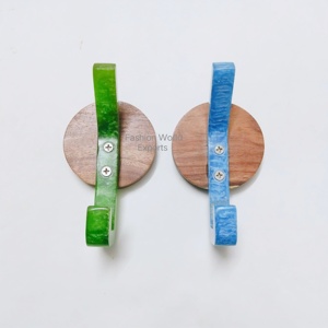 Handcrafted Resin <b>Wall</b> <b>Hook</b> with Angular Green Resin <b>Hook</b> Decorative <b>Wall</b> <b>Hook</b> <b>for</b> Entryway Bedroom Bathroom Modern Home Decor - Product Image 5