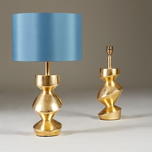 Modern Luxury Gold Twisted Geometric <b>Table</b> Lamp Nordic <b>LED</b> <b>Bedside</b> Light Black Silk Shade for Hotel Bedroom Home Decor Accent - Product Image 4