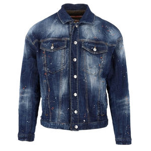 Veste en jean pour homme sur mesure, design vintage, bleu délavé, style streetwear décontracté, fournisseur de manteaux en jean - Product Image 6