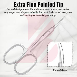 Ciseaux à cuticules avec impression de logo personnalisé, ensemble d'outils de manucure professionnels avec étui en cuir, outils de beauté en acier inoxydable - Product Image 5