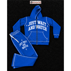 Conjunto Deportivo Personalizado Azul Rey para Hombre, Sudadera con Capucha y Cremallera Completa, Pantalones Jogger, Ropa Deportiva Casual de Dos Piezas - Product Image 5