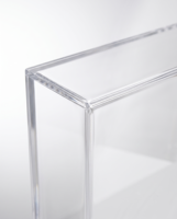 Modèle AC – Vitrine d'angle autoportante personnalisée en acrylique avec surface chromée et étagère en plastique – Montage facile – Protège vos articles