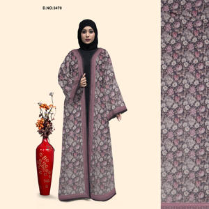 Abaya longue légère en lin et mousseline très demandée pour l'été, idéale pour les tenues islamiques, le travail et les occasions décontractées, disponible à l'exportation - Product Image 1