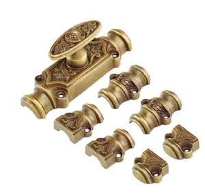 Loquets en laiton pour usage intérieur, pour fenêtres et portes, avec tige verticale longue et bouton, emballage en polybag - Product Image 2