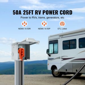 Cavo di Prolunga per Camper da 7,6 m, Resistente, con Spina Femmina NEMA 14-50R a Spina Maschio NEMA 14-50P, Indicatore LED, 50 Amp, Cavo di Alimentazione STW per Camper - Product Image 2