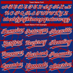 Camiseta de Softbol Personalizada con Diseño de Telaraña, Sublimada, Roja y Azul, Unisex, para Adultos, Absorbente de Humedad, Manga Corta, Ropa Deportiva para Equipo - Product Image 4