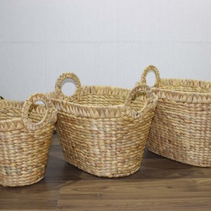 Cesta de Almacenamiento Tejida de Jacinto de Agua Ecológica para el Hogar, Juego de Cestas de Lavandería con Asas - Product Image 6
