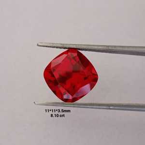 Rubis de laboratoire de haute qualité, taille coussin, pierre précieuse non montée, clarté brillante, pierre rouge synthétique pour la fabrication de bijoux fins - Product Image 1