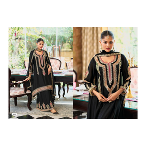 Traje Palazzo de Chinon Pesado de Diseñador con Bordado, Elegante Atuendo Tradicional Étnico Listo para Usar para Mujer, Look Festivo - Product Image 1