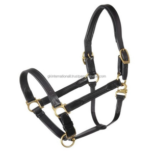 Best-seller licou de cheval en cuir véritable design personnalisé robuste entièrement réglable rembourré licou de course de chevaux en cuir - Product Image 6