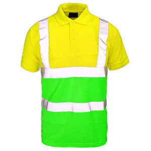 เสื้อยืดแขนสั้นสำหรับผู้ชาย งานก่อสร้าง เสื้อโปโลสะท้อนแสงเพื่อความปลอดภัย 100% โพลีเอสเตอร์ ชุดทำงาน - Product Image 3