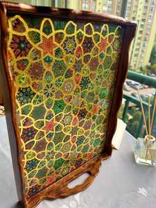 ถาดเสิร์ฟลายอิหร่านแบบดั้งเดิม ถาดเคลือบแบบทันสมัย สำหรับใช้ในครัวเรือนและร้านอาหาร ถาดเก็บของและเสิร์ฟอาหาร โดย UO - Product Image 4