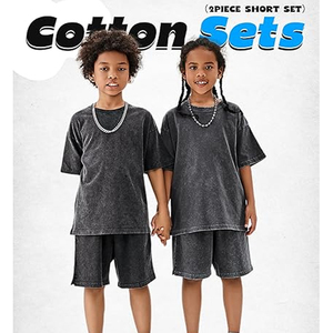 2026 Best Selling Custom Logo Unisex Summer Casual Sportswear Set Wholesale 2-Piece Short Suits Knitted 100% Cotton Quick Shirt - Product Image 5