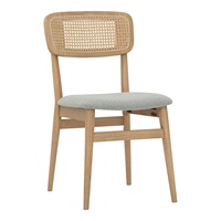Silla de Comedor de Ratán de Estilo Moderno de Mediados de Siglo, de Alta Calidad y Duradera, con Tapicería de Poliéster y Patas de Madera, para Hogar u Oficina, Muebles para el Hogar