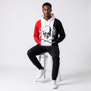 KFH20 Sudaderas de Forro Polar Ecológicas y Resistentes al Viento para Hombre, Tallas Grandes, Sudaderas con Capucha con Estampado 3D de Calaveras, Venta al Por Mayor - Product Image 2