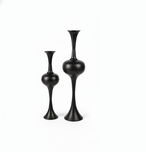 Jarrón de suelo minimalista de metal negro |   Jarrón Alto y Delgado Ecológico para Flores con Decoración Moderna y Minimalista para el Hogar - Product Image 2