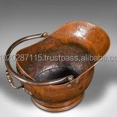 ถังถ่านหินทองแดงแบบโบราณทำด้วยมือของตกแต่งที่สมบูรณ์แบบสำหรับบ้านไร่แบบชนบทหรือห้องนั่งเล่นแบบดั้งเดิม - Product Image 5