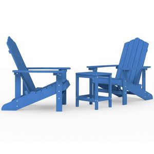 Set di mobili da giardino HDPE Aqua Blue Adirondack include sedie e tavolo - Product Image 2