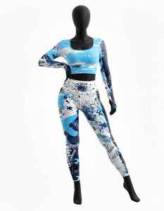 Women Yoga Set Best Quality Sublimation Printed Elastic Waist Waterproof Reversible Eco Friendly Lightweight Quick Dry Fabric - Product Image 2
