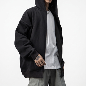 Sudadera con capucha y cremallera para hombre, de algodón polar, personalizada, de alto gramaje, oversize, estilo cropped y corte holgado, al por mayor - Product Image 2