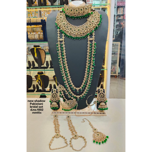 Elegante Conjunto de Joyería Étnica de Latón de Alta Calidad para Novia, Compromiso, Boda, Aniversario, con Baño de Rodio y Circonitas, Gargantilla Shadow - Product Image 1