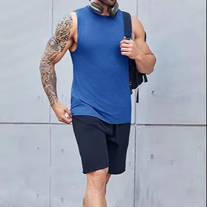 Camisetas sin mangas de algodón para hombre, de alta calidad, OEM, personalizadas, para entrenamiento atlético, gimnasio, correr. - Product Image 1