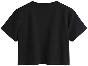 ผู้ผลิต OEM ขายส่งเสื้อครอปเด็กผู้หญิงคุณภาพสูง ผ้าฝ้าย ลายกราฟิกทันสมัย สำหรับเด็กผู้หญิง เสื้อยืดคอกลมแขนสั้นสำหรับฤดูร้อน - Product Image 2