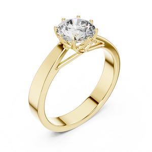 Bague de fiançailles unisexe en or jaune avec diamant de laboratoire de 1 carat, solitaire classique, bijoux fins, design élégant et intemporel - Product Image 3