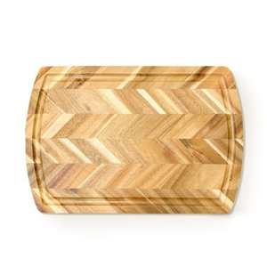 Tabla de Cortar Rectangular de Madera Maciza de Alta Calidad con Diseño de Espiga, Bandeja para Cortar y Servir con Asas Laterales - Product Image 1
