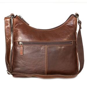 Sac bandoulière en cuir vieilli fait main, marron classique, pour femme, avec boucle décorative - Product Image 3