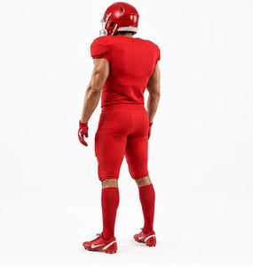Conjunto de Uniforme de Fútbol Americano Rojo, Jersey con Cuello en V, Pantalones, Protección, 100% Algodón, Equipamiento Completo para Hombre Adulto, ODM, Transpirable - Product Image 3